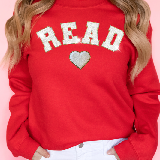 School Valentines READ White Chenille Letters