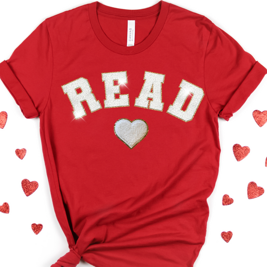 School Valentines READ White Chenille Letters