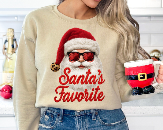 You Just found the cutest Christmas sweatshirt for the holiday season! This cozy Leopard Santa's Favorite Christmas Sweatshirt is perfect for kids and adult or a mommy and me matching Christmas sweatshirt