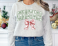 Floral Christmas with Bow Christmas Sweatshirt