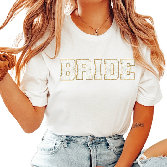 Chenille Letter  Bride sweatshirt