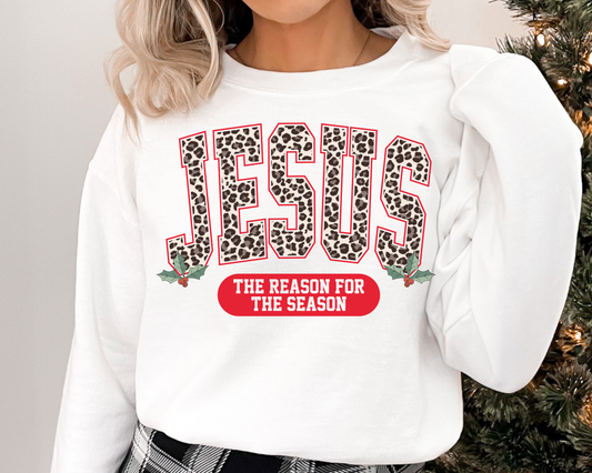 You Just found the cutest Christmas sweatshirt for the holiday season! This cozy Leopard Jesus the Reason for the Season Christmas Sweatshirt is perfect for kids and adult or a mommy and me matching Christmas sweatshirt