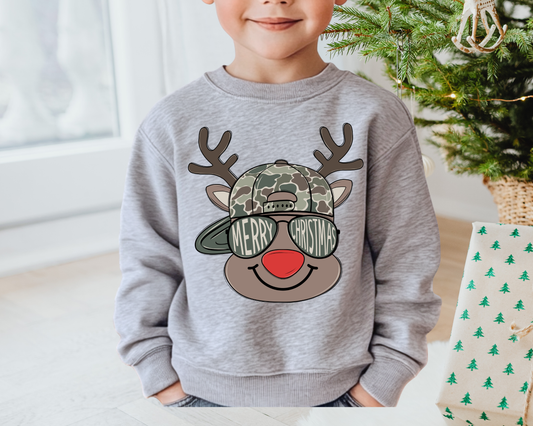 Your Just found the cutest Christmas sweatshirt for the holiday season! This cozy Boy Camo Reindeer sweatshirt is perfect for kids and adults,