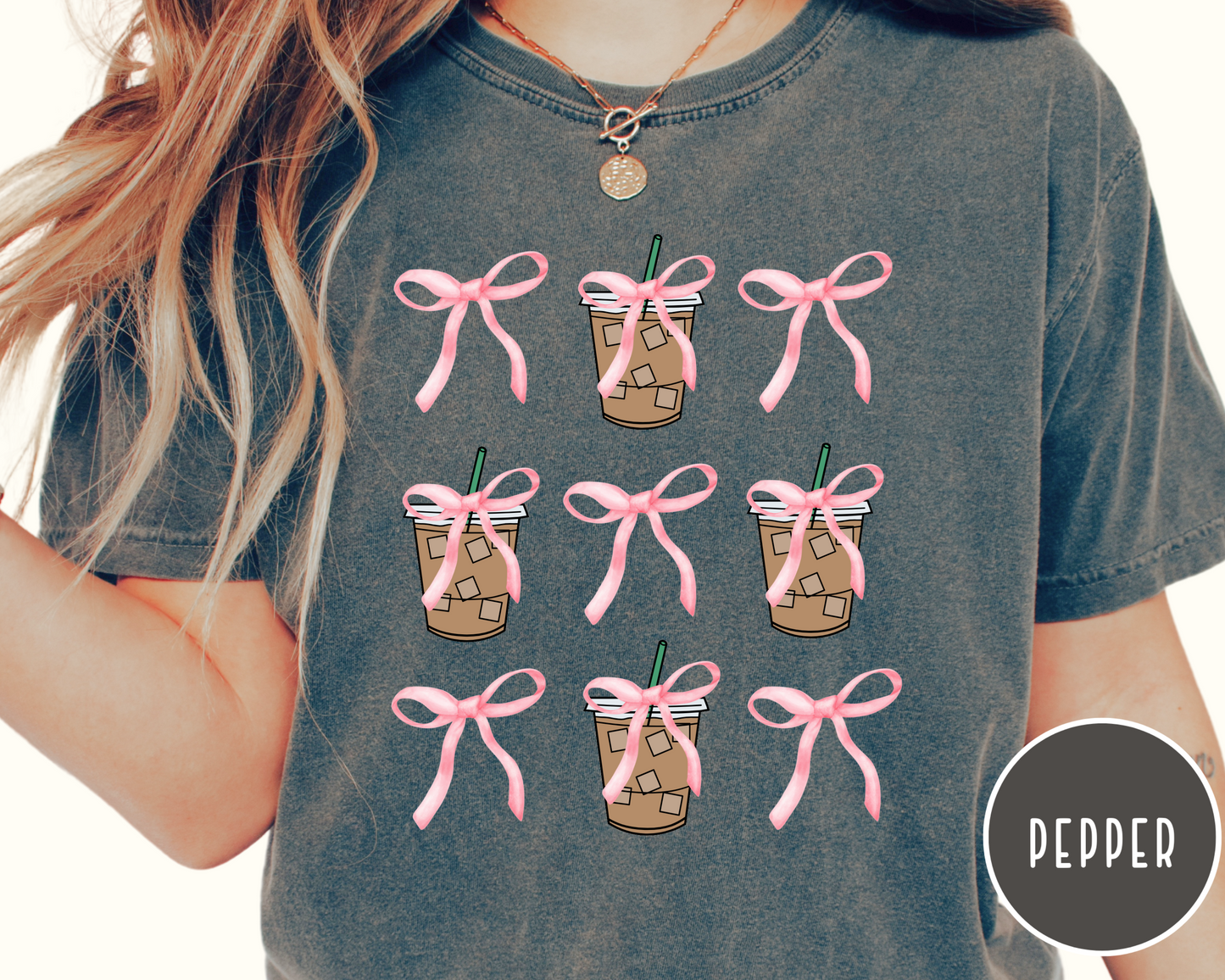 Iced Coffee Bow Coquette T-Shirt