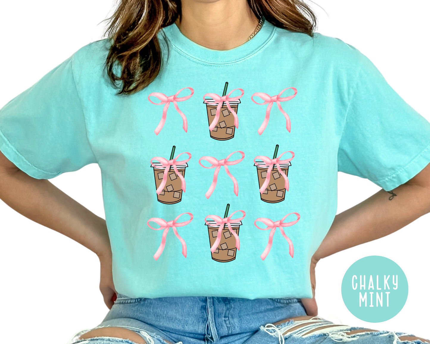 Iced Coffee Bow Coquette T-Shirt