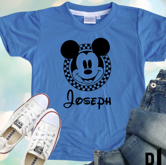 Mickey Checkered Name Shirt